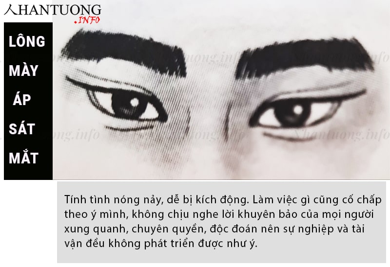 Lông mày thấp gần mắt Lông mày thấp gần mắt
