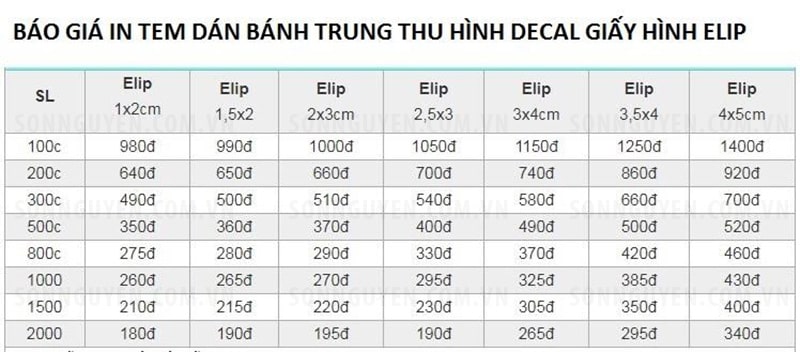 Báo giá in tem dán bánh trung thu chất liệu decal giấy hình elip Báo giá in tem dán bánh trung thu chất liệu decal giấy hình elip