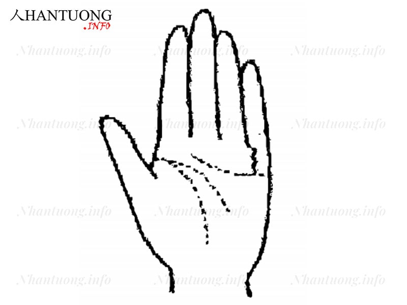 Đường chỉ tay biểu thị vận may đang đi xuống Đường chỉ tay biểu thị vận may đang đi xuống