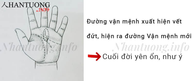 Đường vận mệnh xuất hiện vết đứt hiện ra đường Vận mệnh mới Đường vận mệnh xuất hiện vết đứt hiện ra đường Vận mệnh mới